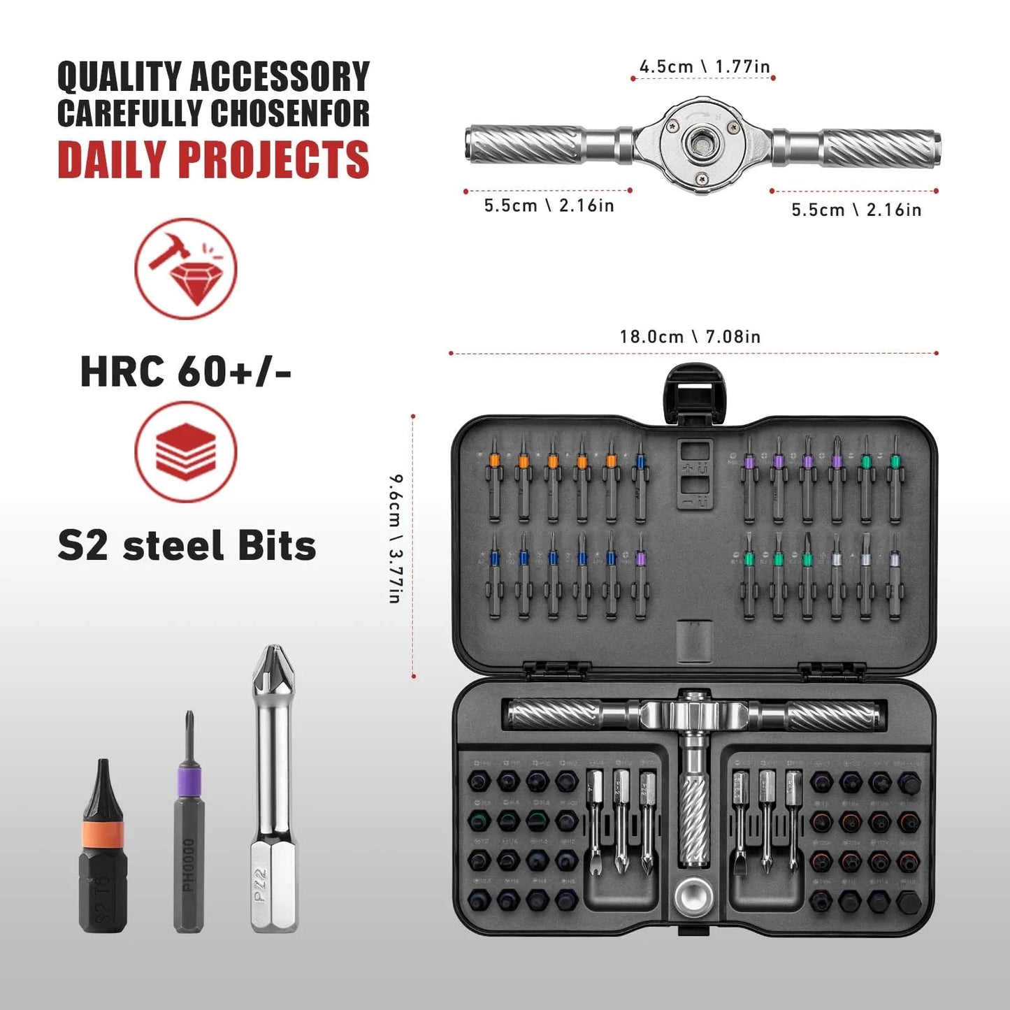 66 - in - 1 Ratschen - Schraubendreher - Set: Magnetische Bits & Mini - Werkzeug für PC & Haushalt - ApolettaApoletta