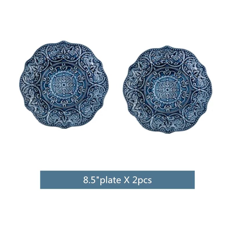 Relief - Geschirr - Set: Western - Teller, Schalen & Tassen für Steak, Dessert & Pasta - ApolettaApoletta