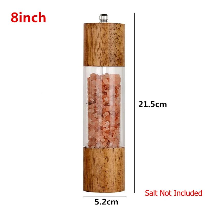 Premium - Salz - & Pfeffermühlen - Set: Holz & Acryl mit verstellbarem Mahlwerk - ApolettaApoletta