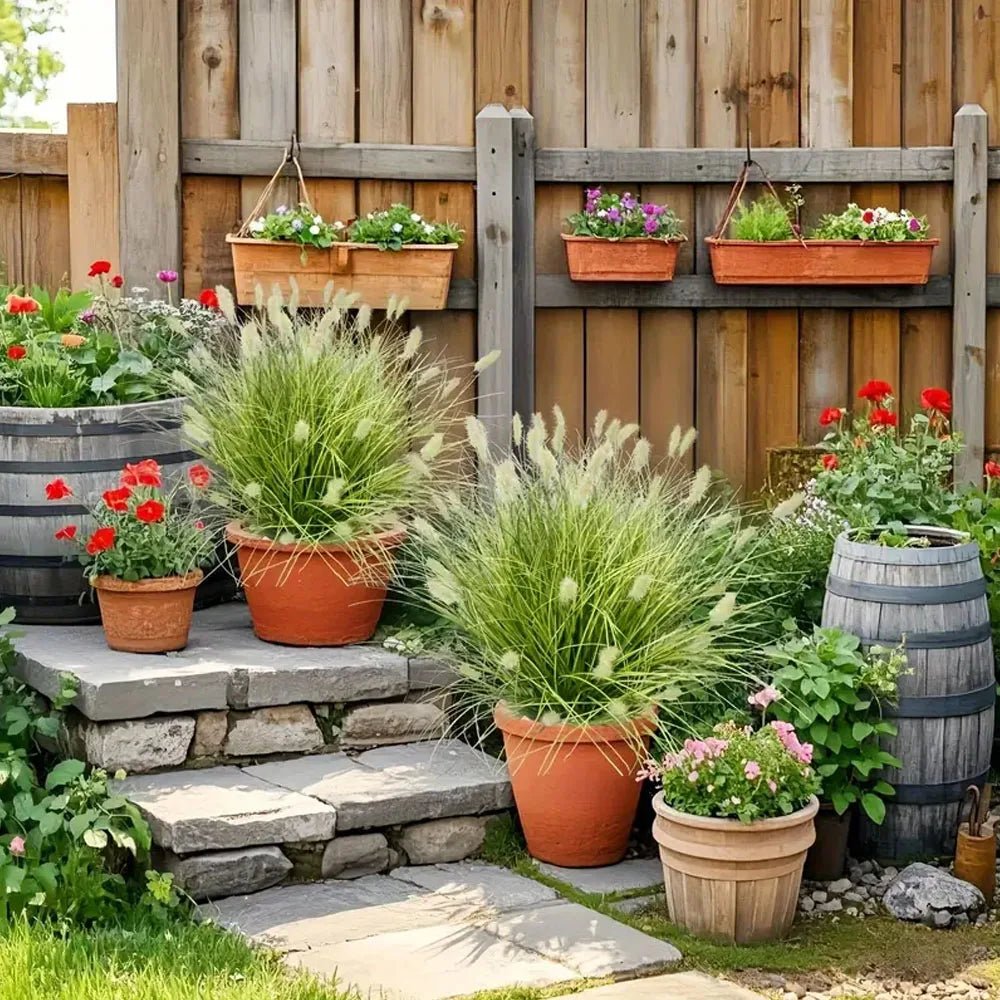 UV - beständige künstliche Zwiebel - Gras - Pflanzen: 8er - Set für Garten & Innen - Deko - ApolettaApoletta