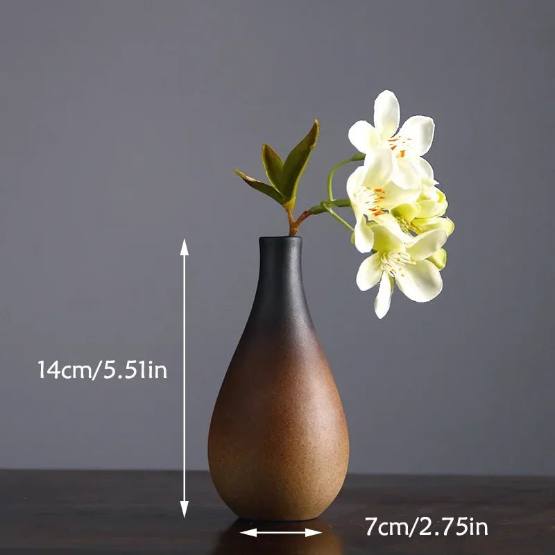 Retro - Zen - Vase: Keramik - Blumeneinsatz für Hydrokultur - Blumen & Tischdekoration - ApolettaApoletta