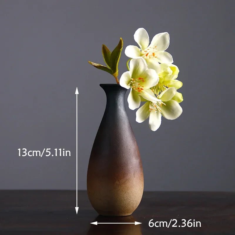 Retro - Zen - Vase: Keramik - Blumeneinsatz für Hydrokultur - Blumen & Tischdekoration - ApolettaApoletta