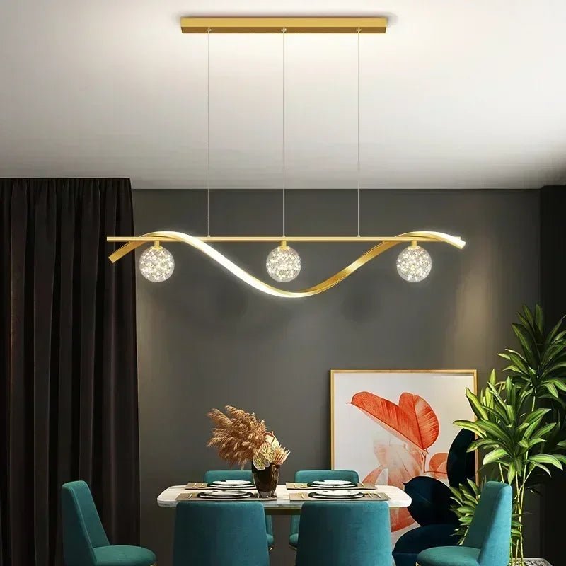 Moderne Glaskugel - Pendelleuchte: Minimalistischer LED - Kronleuchter für Wohn - und Esszimmer - ApolettaApoletta