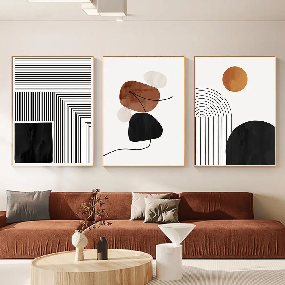 Schwarz - Weiße Linie Kunst: Abstrakte Poster für Wohn - und Schlafzimmer - ApolettaApoletta