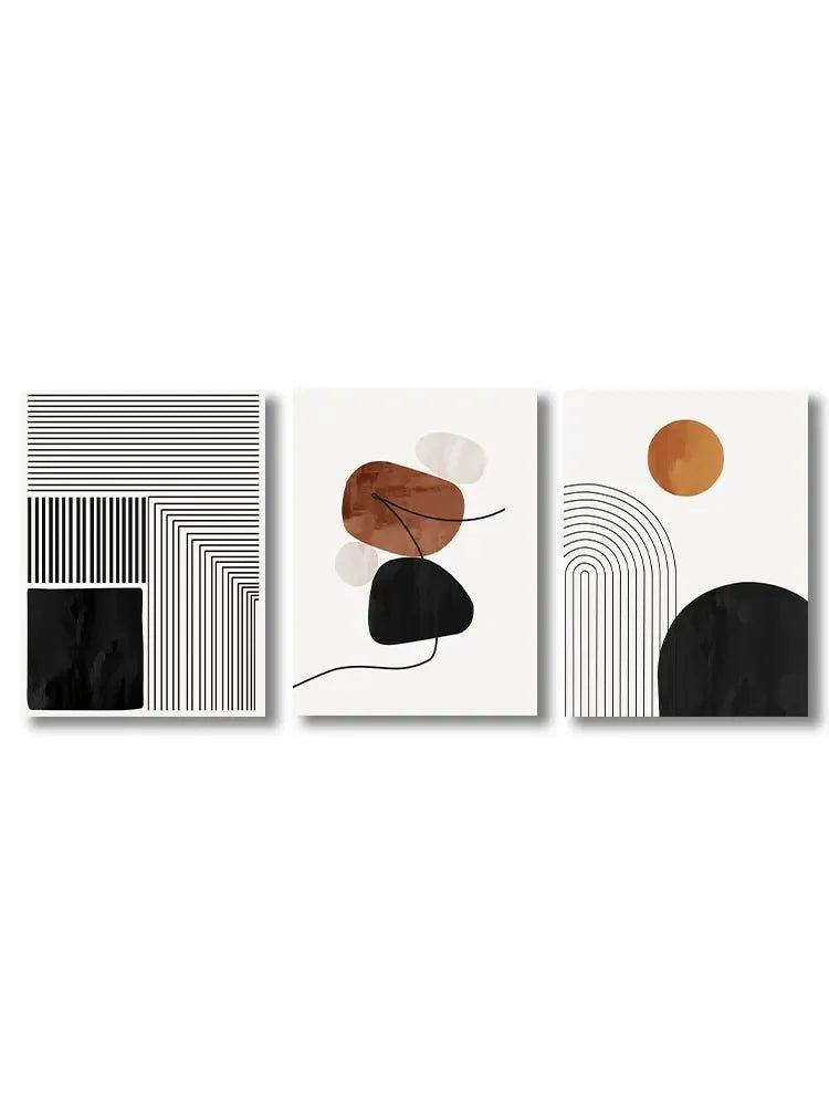Schwarz - Weiße Linie Kunst: Abstrakte Poster für Wohn - und Schlafzimmer - ApolettaApoletta
