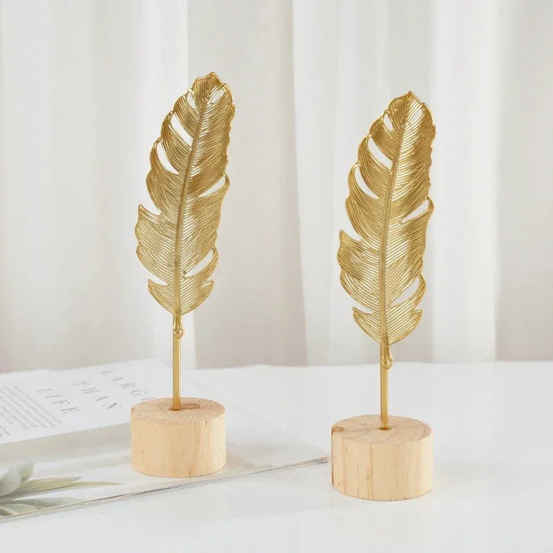 Gold Ginkgo - Blatt - Ornament: Metall - Handwerk für stilvolle Tischdekoration - ApolettaApoletta