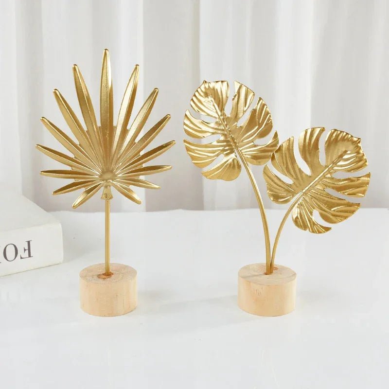 Gold Ginkgo - Blatt - Ornament: Metall - Handwerk für stilvolle Tischdekoration - ApolettaApoletta