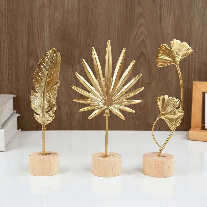 Gold Ginkgo - Blatt - Ornament: Metall - Handwerk für stilvolle Tischdekoration - ApolettaApoletta