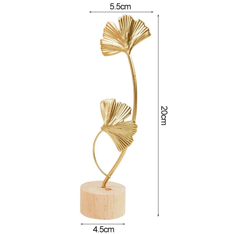 Gold Ginkgo - Blatt - Ornament: Metall - Handwerk für stilvolle Tischdekoration - ApolettaApoletta