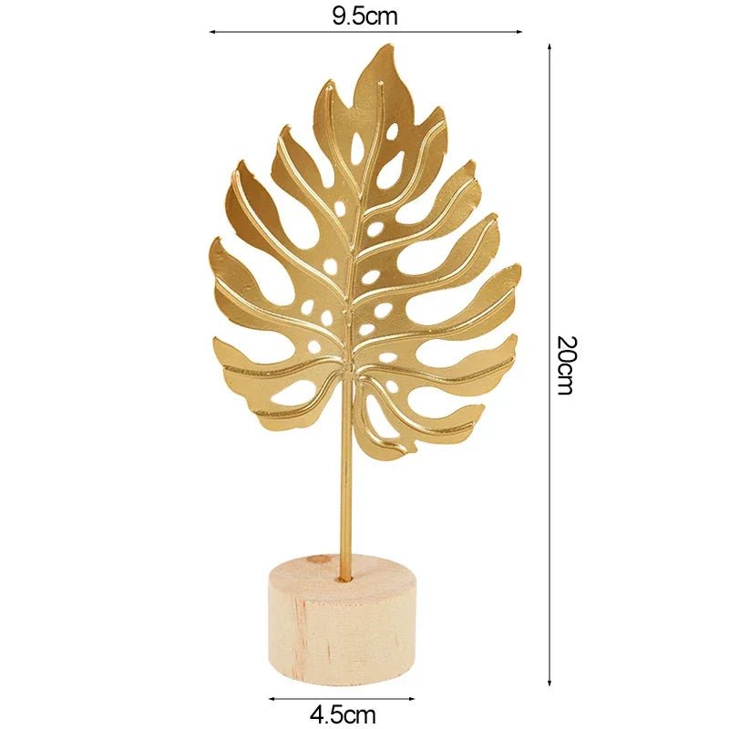 Gold Ginkgo - Blatt - Ornament: Metall - Handwerk für stilvolle Tischdekoration - ApolettaApoletta