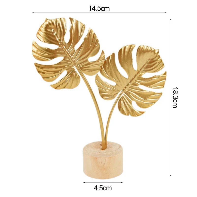 Gold Ginkgo - Blatt - Ornament: Metall - Handwerk für stilvolle Tischdekoration - ApolettaApoletta