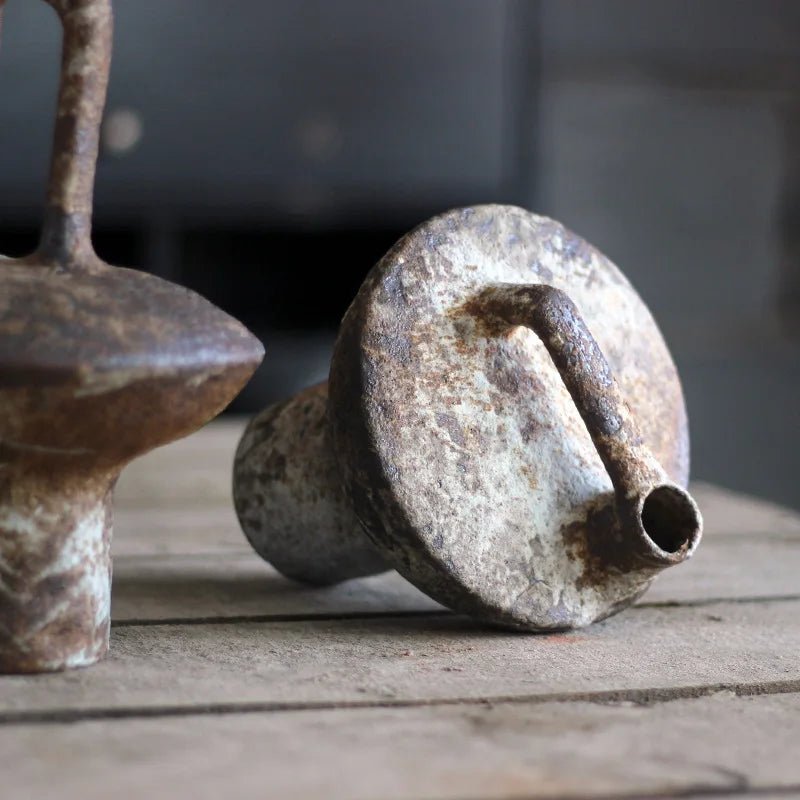 Raue Keramikvase: Handgefertigte Vintage - Vase im Wabi - Sabi - Stil für getrocknete Blumen - ApolettaApoletta