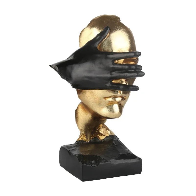 Statue „Silence is Gold“: Abstrakte Harz - Skulptur für Büro und Wohnzimmer - ApolettaApoletta