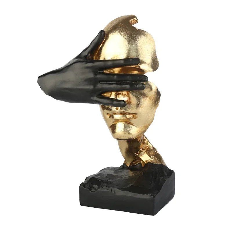 Statue „Silence is Gold“: Abstrakte Harz - Skulptur für Büro und Wohnzimmer - ApolettaApoletta