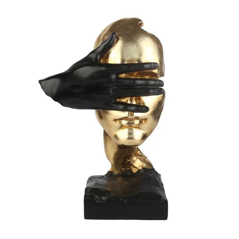 Statue „Silence is Gold“: Abstrakte Harz - Skulptur für Büro und Wohnzimmer - ApolettaApoletta