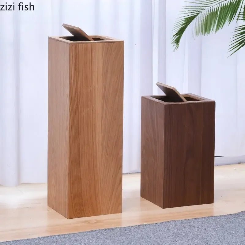 Großer Holz - Mülleimer mit quadratischer Form - ApolettaApoletta