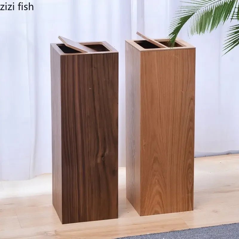 Großer Holz - Mülleimer mit quadratischer Form - ApolettaApoletta