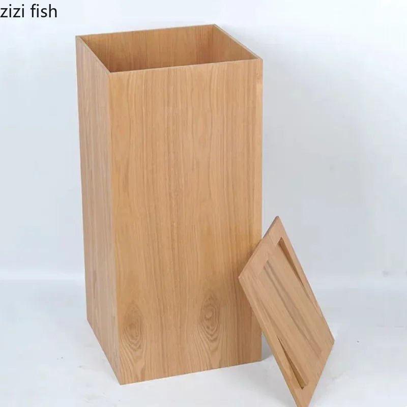 Großer Holz - Mülleimer mit quadratischer Form - ApolettaApoletta