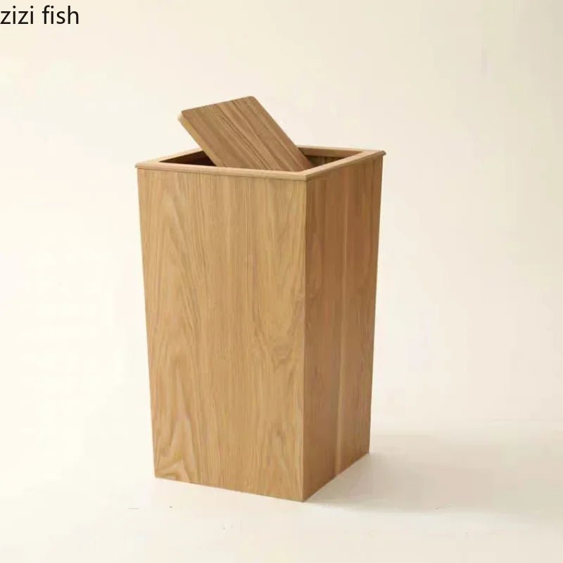 Großer Holz - Mülleimer mit quadratischer Form - ApolettaApoletta