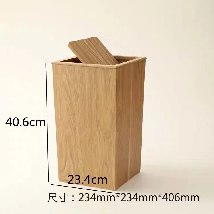 Großer Holz - Mülleimer mit quadratischer Form - ApolettaApoletta
