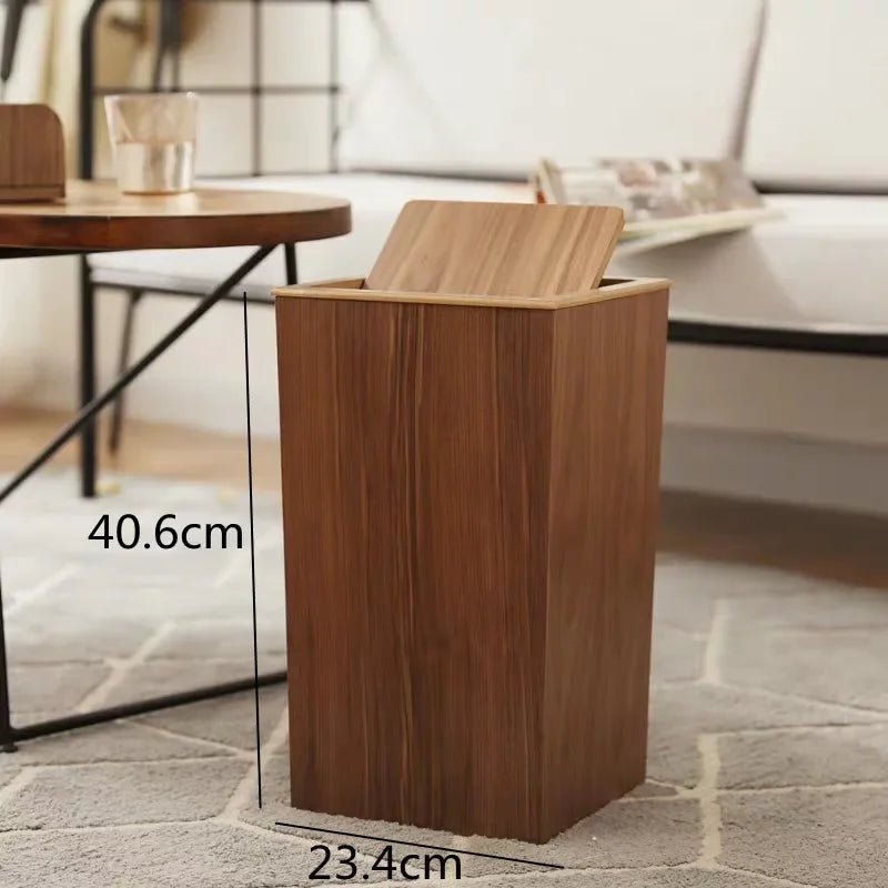 Großer Holz - Mülleimer mit quadratischer Form - ApolettaApoletta