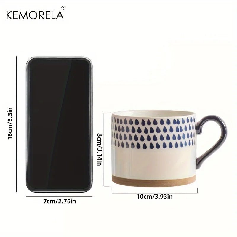 450 ml Nordischer Keramik - Becher: Retro - Stil & großer Griff für Kaffee, Milch und Frühstück - ApolettaApoletta