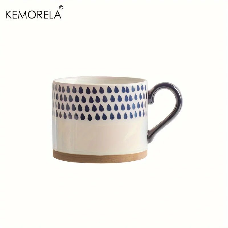 450 ml Nordischer Keramik - Becher: Retro - Stil & großer Griff für Kaffee, Milch und Frühstück - ApolettaApoletta