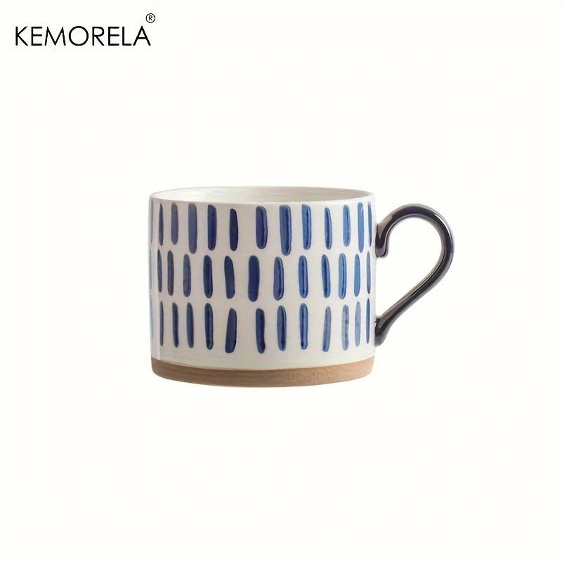 450 ml Nordischer Keramik - Becher: Retro - Stil & großer Griff für Kaffee, Milch und Frühstück - ApolettaApoletta