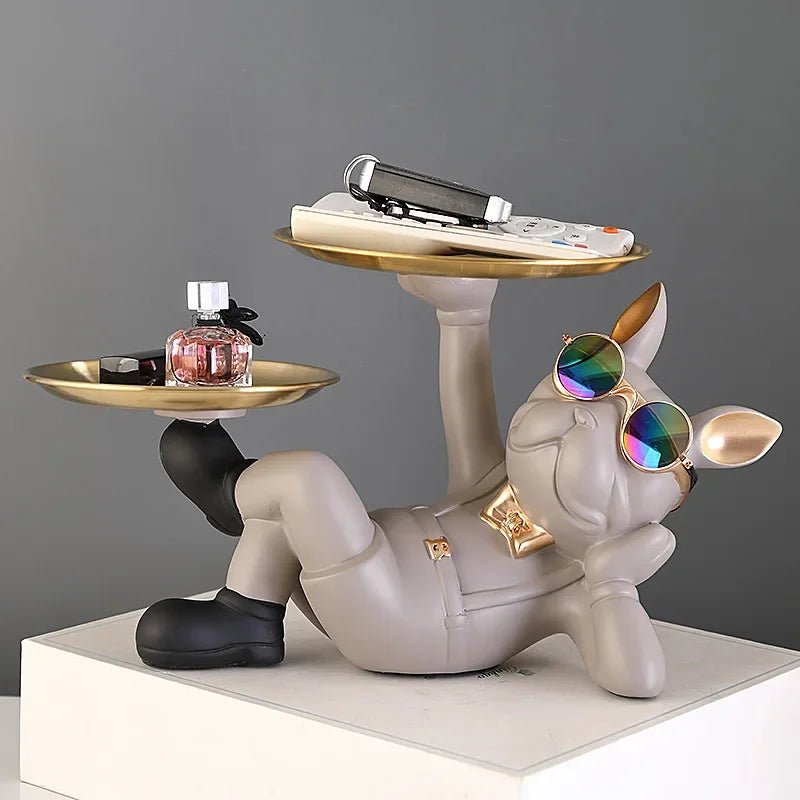 Coole Bulldoggen - Statue: Tierfigur für moderne Wohn - und Schlafzimmer - ApolettaApoletta