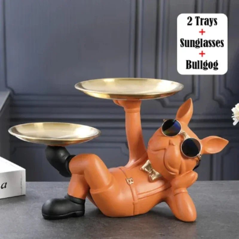 Coole Bulldoggen - Statue: Tierfigur für moderne Wohn - und Schlafzimmer - ApolettaApoletta