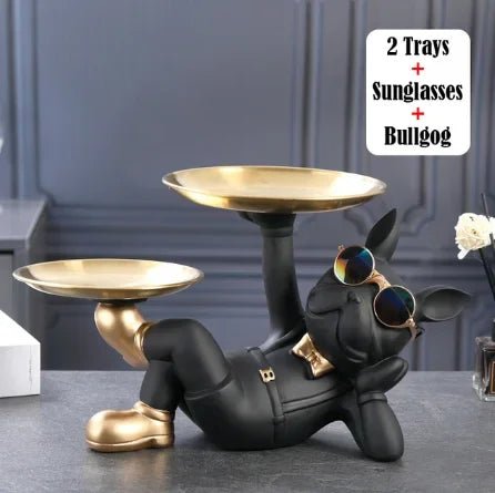 Coole Bulldoggen - Statue: Tierfigur für moderne Wohn - und Schlafzimmer - ApolettaApoletta