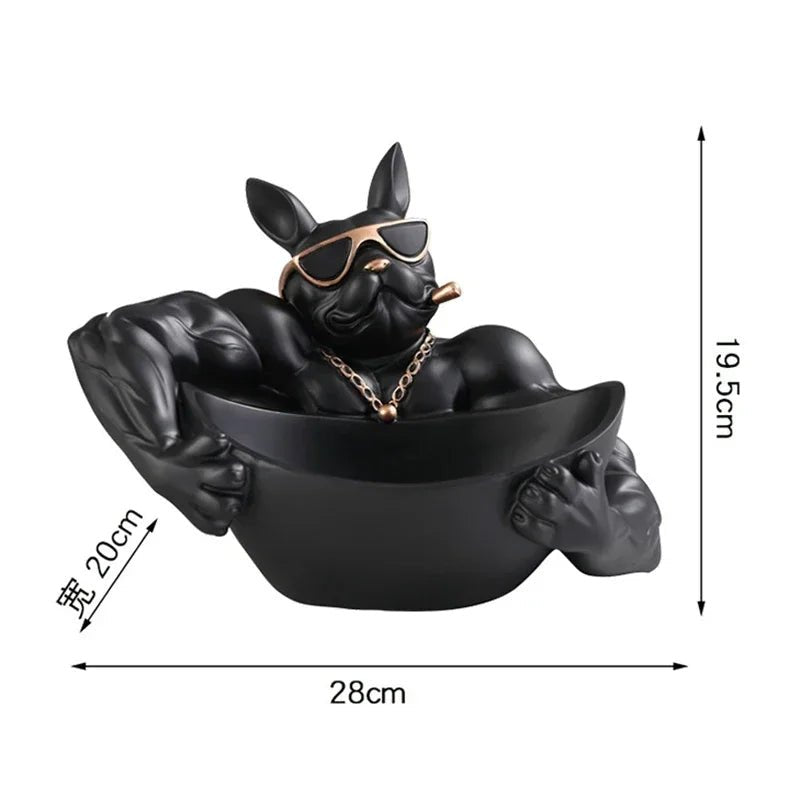 Hundefigur „Cooler Hund“: Tier - Statue mit Aufbewahrungsbox – Harz - Skulptur & Deko - ApolettaApoletta