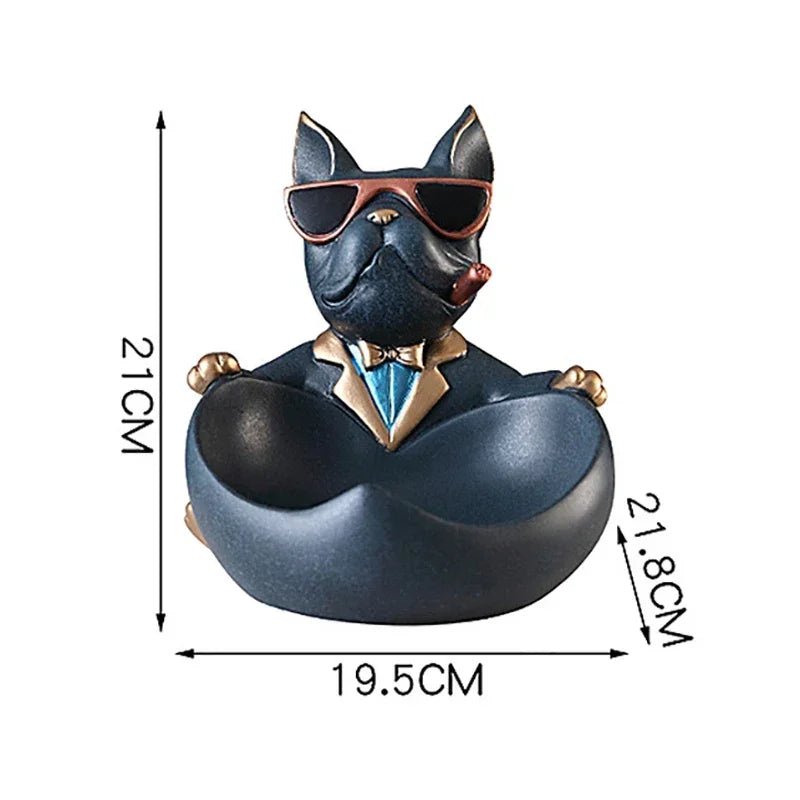 Hundefigur „Cooler Hund“: Tier - Statue mit Aufbewahrungsbox – Harz - Skulptur & Deko - ApolettaApoletta