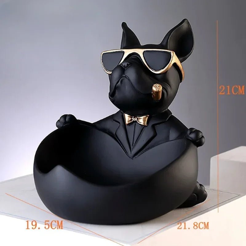 Hundefigur „Cooler Hund“: Tier - Statue mit Aufbewahrungsbox – Harz - Skulptur & Deko - ApolettaApoletta