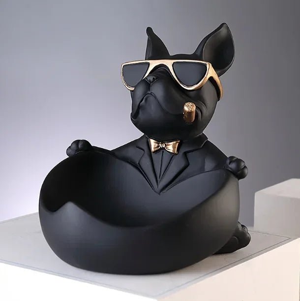 Hundefigur „Cooler Hund“: Tier - Statue mit Aufbewahrungsbox – Harz - Skulptur & Deko - ApolettaApoletta