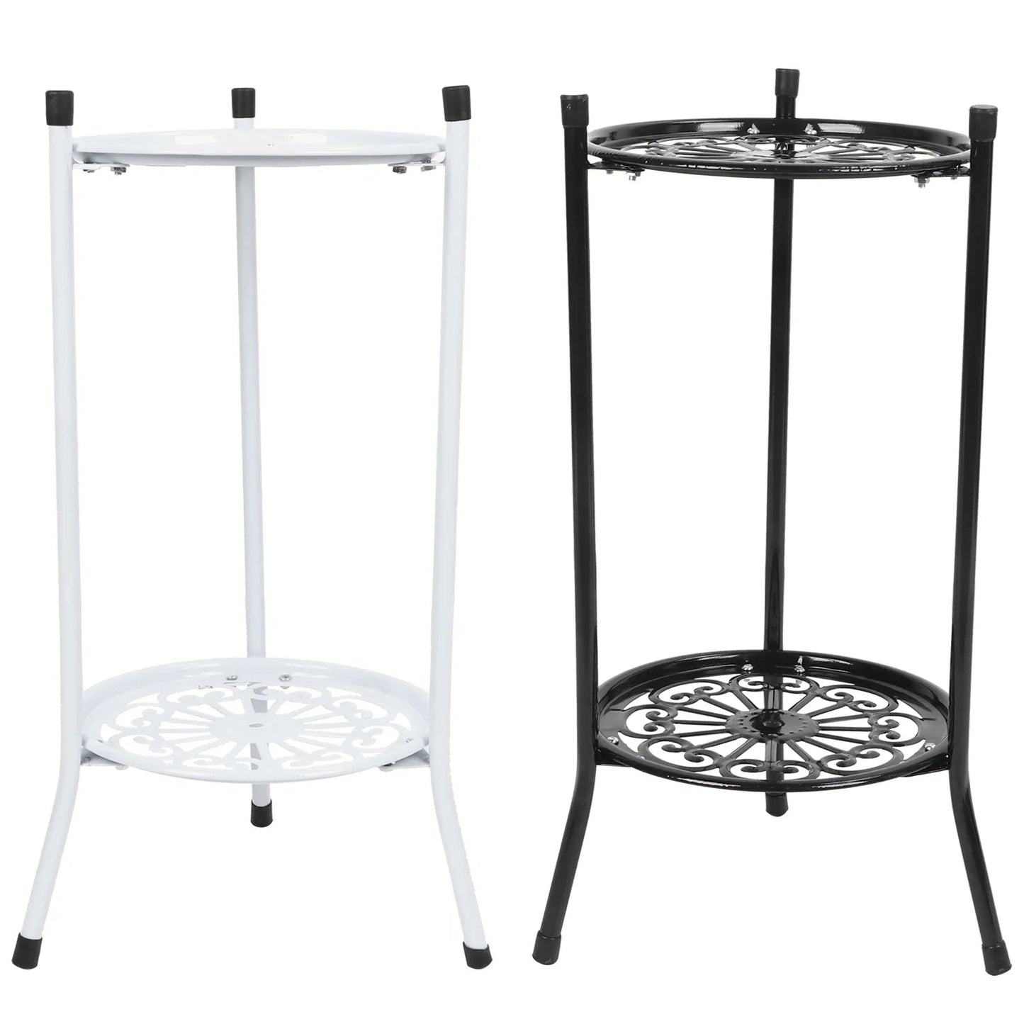 2 - stufiger Blumenständer aus Metall – Eleganter Blumentopfhalter für Haus & Garten - ApolettaApoletta