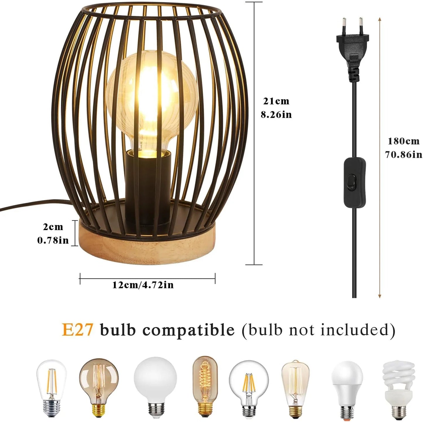 Hohl - Tischlampe aus Eisen, Schwarz - ApolettaApoletta