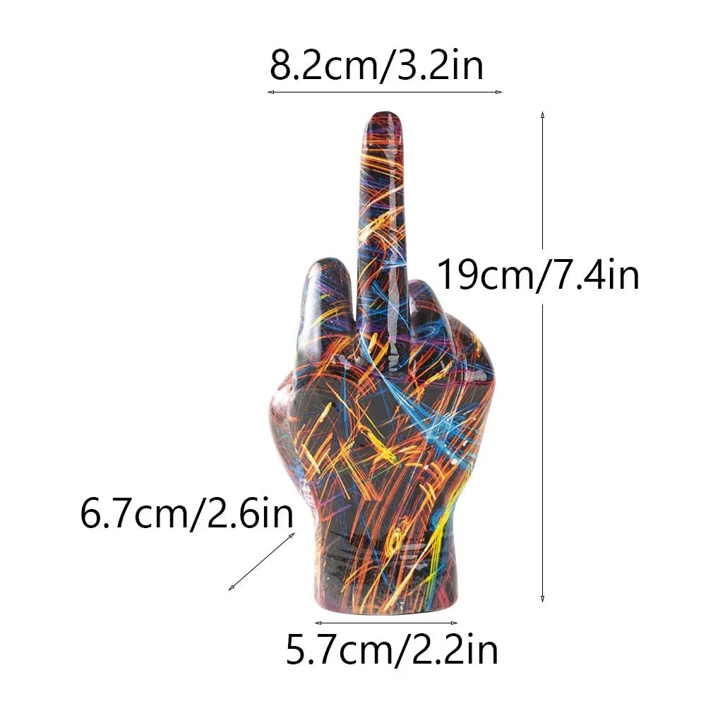 Graffiti - Mittelfinger - Statue: Provokante Skulptur für Wohnzimmer & Bücherregal - ApolettaApoletta