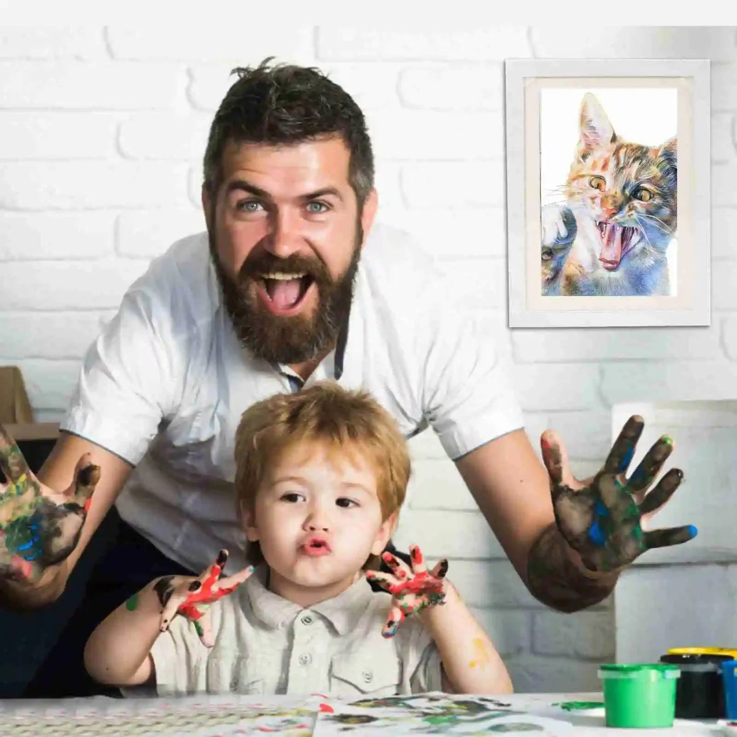 Holz - Fotorahmen: Tisch - Ölgemälde - Box & DIY - Rahmen für Kinderkunst - ApolettaApoletta