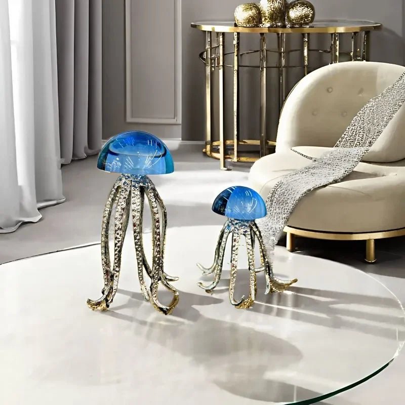 Kristall - Qualle: Meeres - Kunst & moderne Metall - Deko für Wohnzimmer & Desktop - ApolettaApoletta