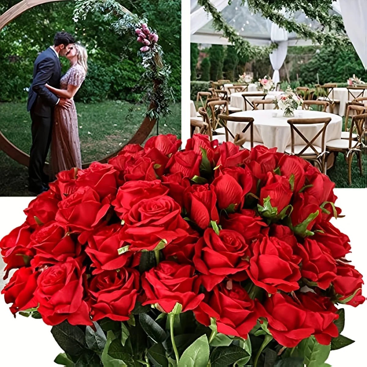 Realistischer künstlicher Rosenstrauß: 12er - Set für Hochzeit, Geburtstag & Heimdeko - ApolettaApoletta