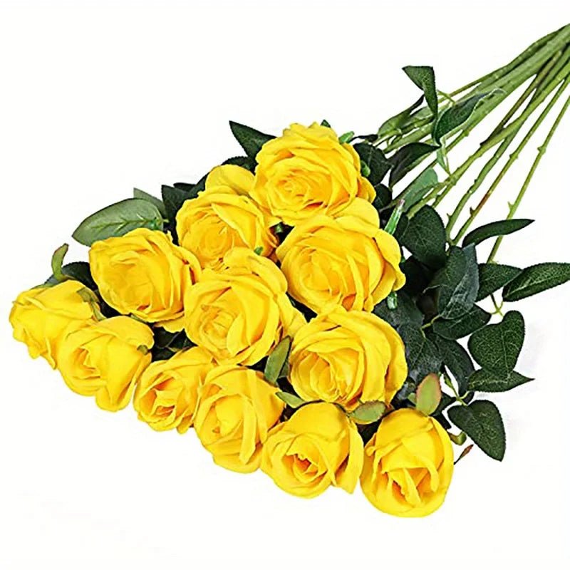 Realistischer künstlicher Rosenstrauß: 12er - Set für Hochzeit, Geburtstag & Heimdeko - ApolettaApoletta