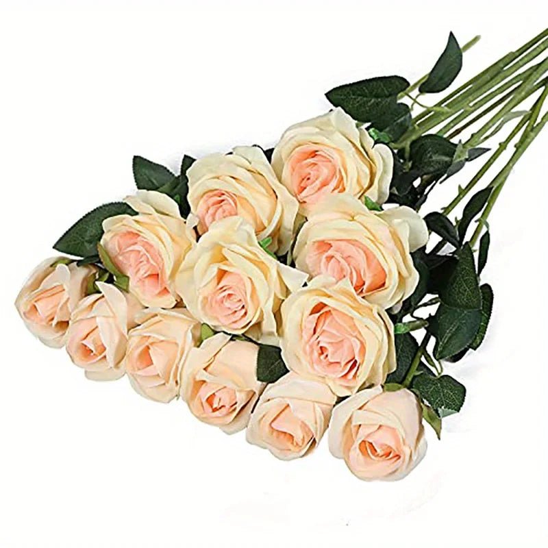 Realistischer künstlicher Rosenstrauß: 12er - Set für Hochzeit, Geburtstag & Heimdeko - ApolettaApoletta