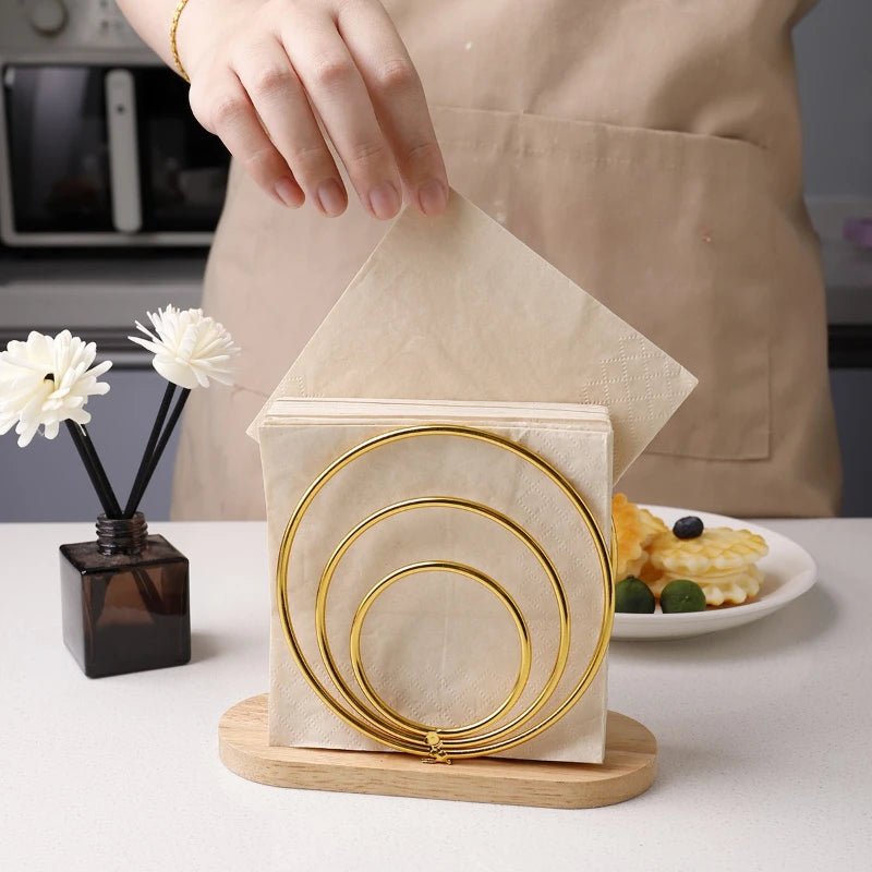 Serviettenhalter: Papierspender mit Holzsockel für Bar, Restaurant & Küche - ApolettaApoletta