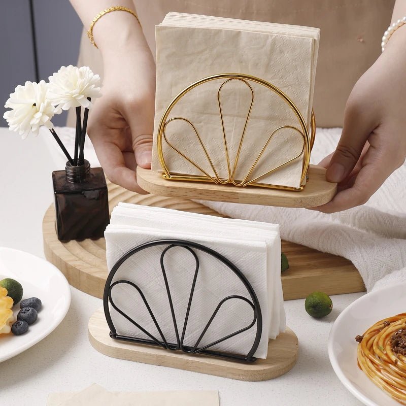Serviettenhalter: Papierspender mit Holzsockel für Bar, Restaurant & Küche - ApolettaApoletta