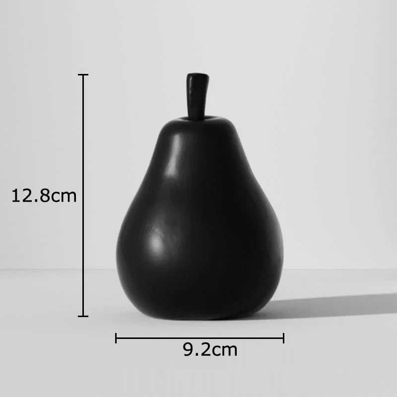 Schwarz - weiß gestreifte Apfel - /Ananas - Statue: Minimalistische Harz - Skulptur für Schreibtisch - Dekoration - ApolettaApoletta