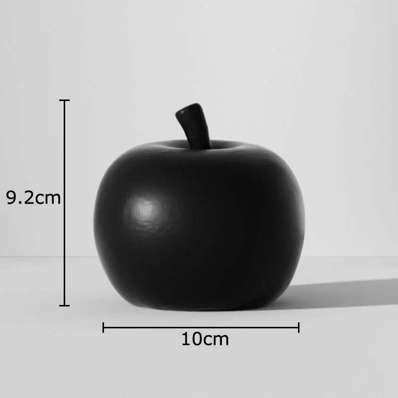 Schwarz - weiß gestreifte Apfel - /Ananas - Statue: Minimalistische Harz - Skulptur für Schreibtisch - Dekoration - ApolettaApoletta