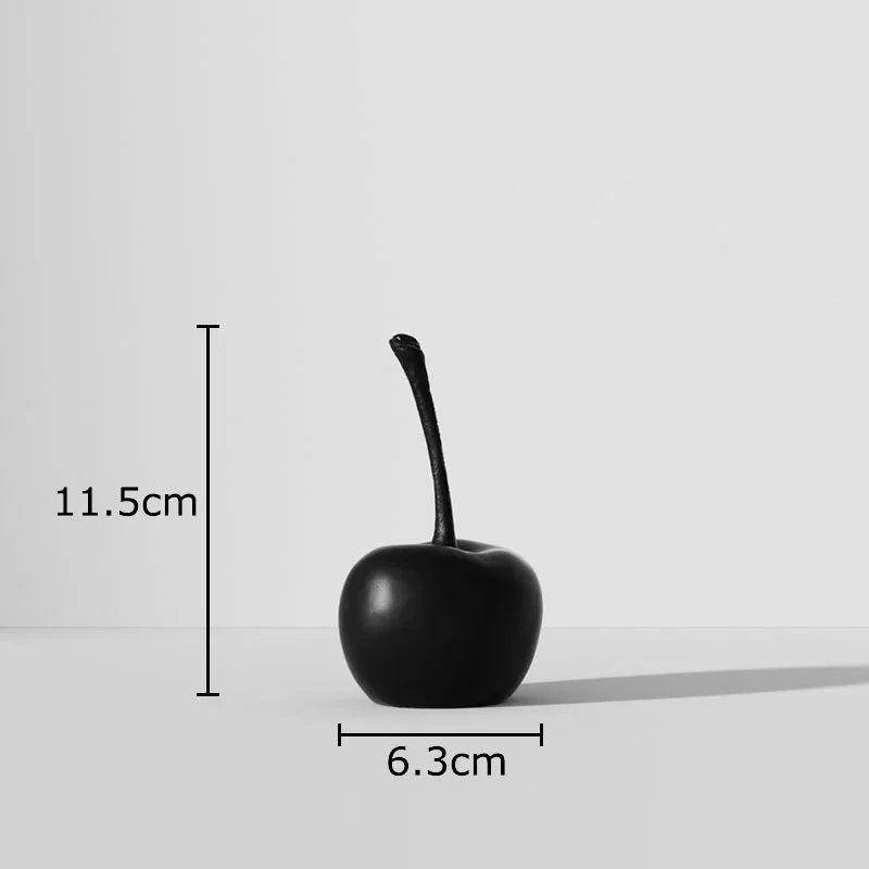 Schwarz - weiß gestreifte Apfel - /Ananas - Statue: Minimalistische Harz - Skulptur für Schreibtisch - Dekoration - ApolettaApoletta
