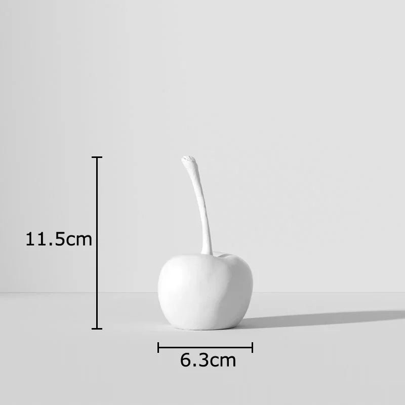 Schwarz - weiß gestreifte Apfel - /Ananas - Statue: Minimalistische Harz - Skulptur für Schreibtisch - Dekoration - ApolettaApoletta