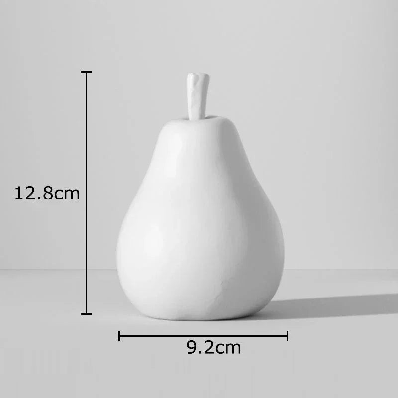 Schwarz - weiß gestreifte Apfel - /Ananas - Statue: Minimalistische Harz - Skulptur für Schreibtisch - Dekoration - ApolettaApoletta
